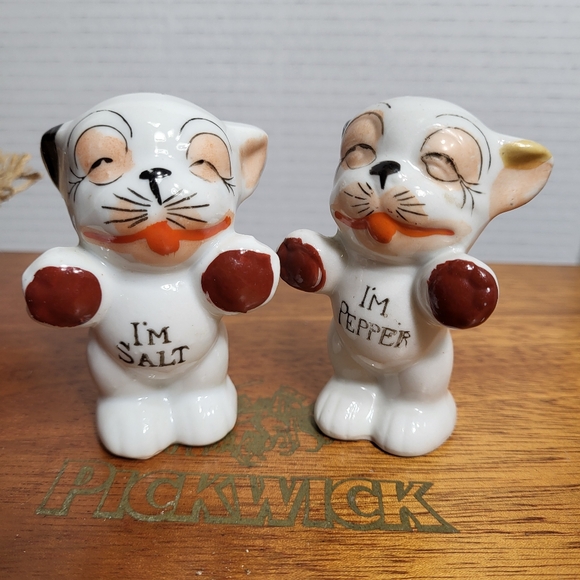 Vintage Ceramic Bonzo Dog I'm Salt I'm Pepper Shakers - Picture 8 of 14